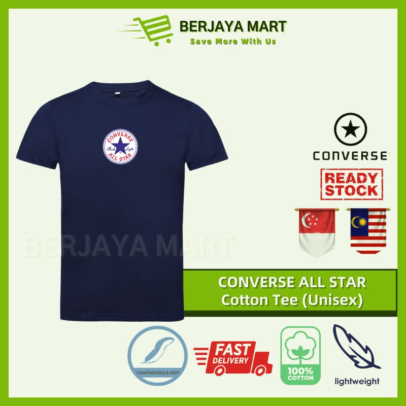 CONVERSE All Star Tee (Unisex) Cotton 100% Cotton Baju Tee Converse All Star Unisek