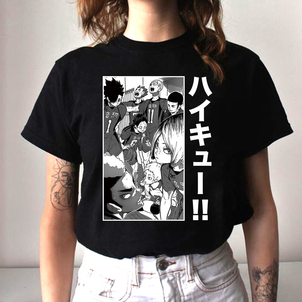 ❈☁2021 Kawaii Haikyuu Tshirt Women Short Sleeve Kenma Kozume Graphic T-shirt Anime Manga Harajuku Tee Shirt Clothes