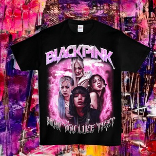 T-shirt Short-Sleeved Hip-Hop Mens Fashion Original BLACKPINK Design Cotton Printing Round Neck Teeเสื้อยืด