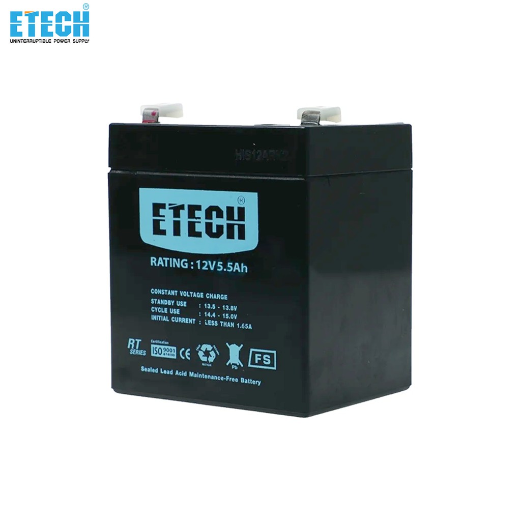 ETECH Battery 5.5Ah 12V สำหรับเครื่องสำรองไฟฟ้า UPS