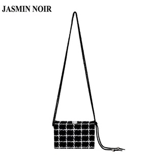 Jasmin NOIR กระเป๋าสะพายไหล่ ลายสก๊อต เรียบง่าย สําหรับผู้หญิง