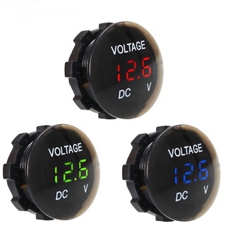 Shopee ยานยนต์ อุปกรณ์ภายนอกรถยนต์ 12V-24V Car Motorcycle LED DC Digital Display Voltmeter Waterproof Meter