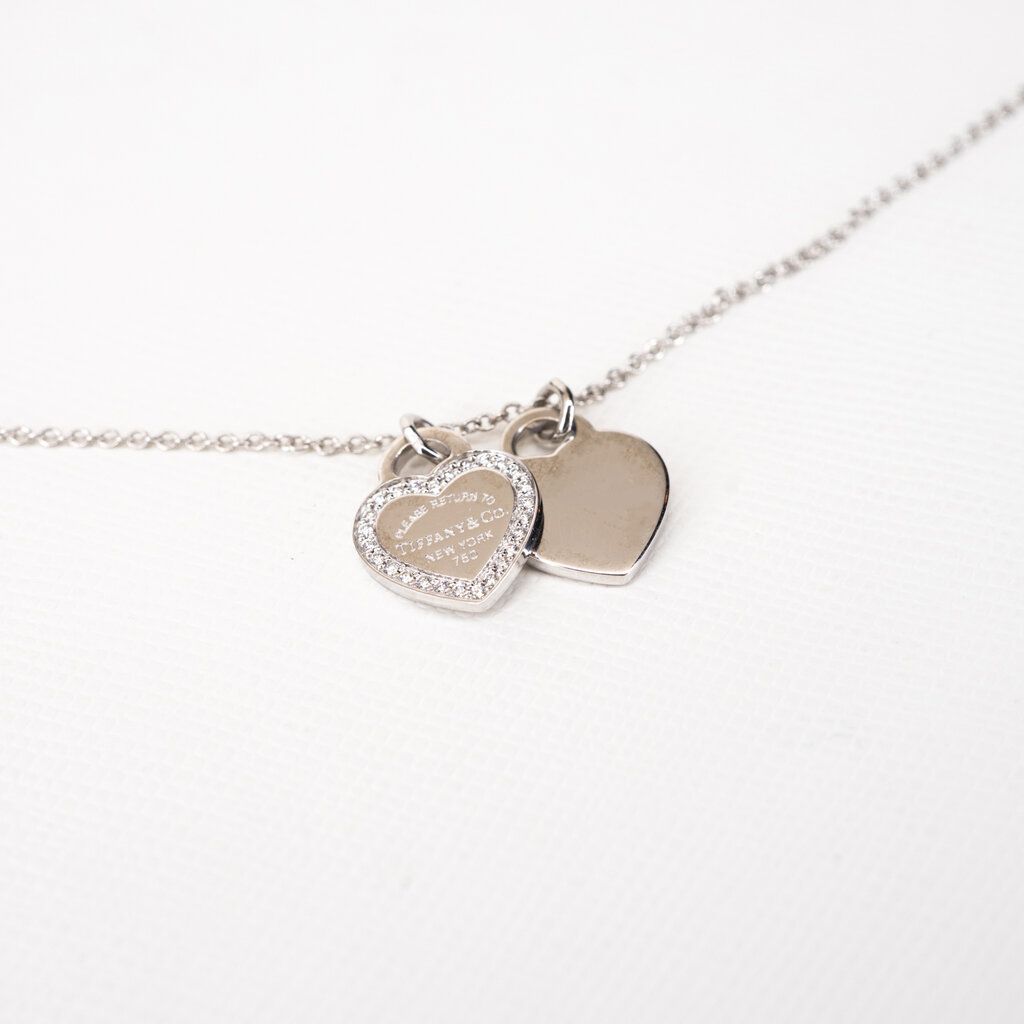 tiffany co 2 heart necklace