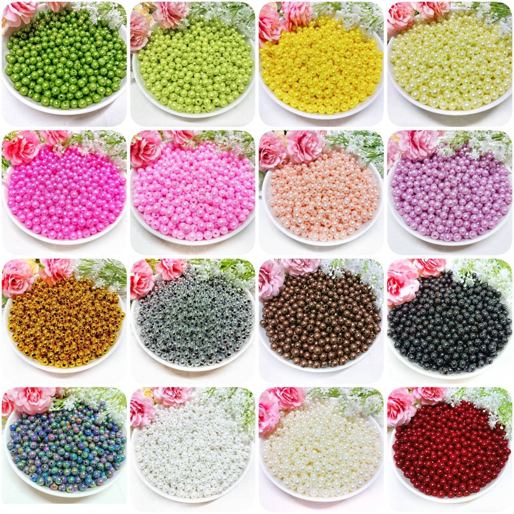 ลูกปัดไข่มุก ลูกปัดมุก ขนาด 8 มิล 100 เม็ด ราคา 22 บาท สำหรับงาน DIY เครื่องประดับ ต่างๆ