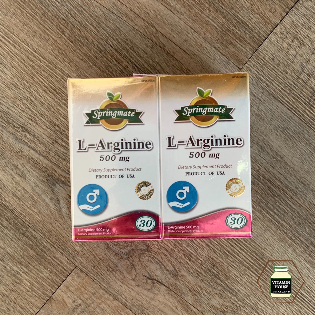 Springmate L-Arginine แอล-อาจินีน 500 mg [2x30 เม็ด]