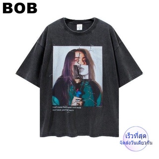 BOB-HOMEBOY เสื้อยืดผู้ชายลาย BILLIE.EILISH.BOOTunisex tshirt SMLXL2XL3XL #polo