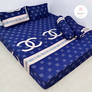 ผ้าปูที่นอน-ครบชุดผ้าปู ลายชาแนล หลุยส์ ผ้า Cotton 100% (ขนาด 3.5 ฟุต 5 ฟุต 6 ฟุต) ผ้าปูรัดมุม ผ้าคอตตอนคุณภาพ