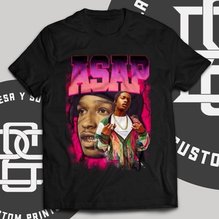 เสื้อสาวอวบ - ASAP ROCKY เสื้อ bootleg ขนาดใหญ่กราฟิกเสื้อยืดสําหรับผู้ชายผู้หญิงแฟชั่น unisex