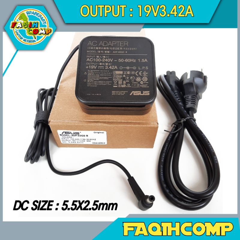 Asus A455L X450 X450C X450L X450J X550D 19V 3.42A 65W DC PORT อะแดปเตอร์ชาร์จแล็ปท็อป (5.5x2.5mm)