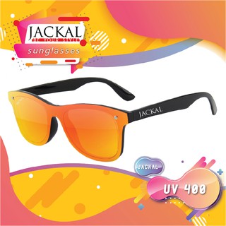 JACKAL SUNGLASSES แว่นกันแดด Jackal Traveller JS215-3 Red Mirror Flat Lens