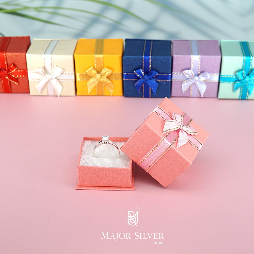 กล่องเครื่องประดับ ใส่แหวน ใส่ต่างหู 💍 กล่องของขวัญ ขนาด 4x4x3 cm Major Silver Store