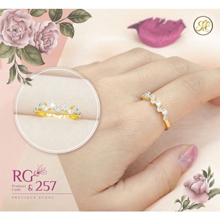 JNist แหวนเพชร ประดับเพชรสวิส CZ แหวนทอง Gold Diamond Women Ring รุ่น RG257