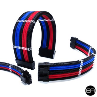 สายถักแต่งคอม [ UV RED - BLUE - BLACK ]