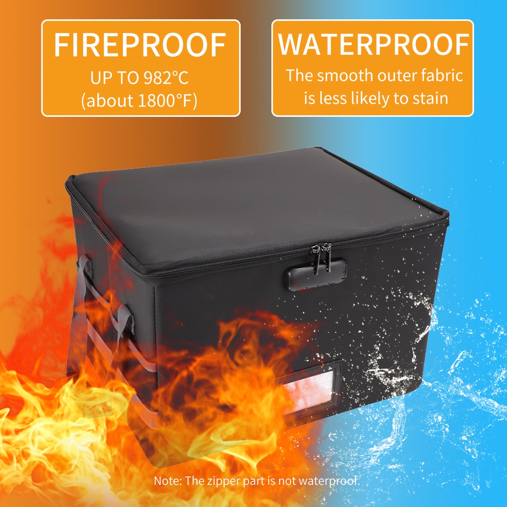 Fireproof document bag fireproof waterproof storage box with lock