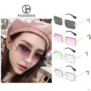 1839 Poddeen Fashion Rimless Mental Crystal Small Square Sunglasses