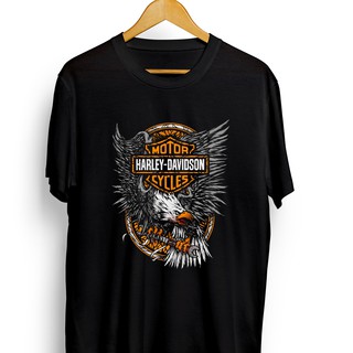 เสื้อยืดโอเวอร์ไซส์เสื้อยืด พิมพ์ลายโลโก้ Harley DAVIDSON EAGLE AND LOGOS-3XL