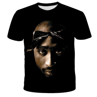 [100% Cotton] ใหม่ เสื้อยืดลําลอง แขนสั้น พิมพ์ลายแร็ปเปอร์ 2pac Tupac 3D สไตล์ฮิปฮอป โอเวอร์ไซซ์ แฟชั่นฤดูร้อน สําหรับผ