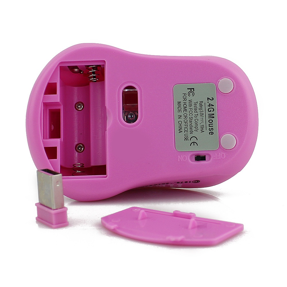 เมาส์ออปติคอลไร้สาย 2.4Ghz USB ลาย Hello Kitty สีชมพู ปรับได้ dpi 800 1200 1600 พร้อมแผ่นรองเมาส์ สําหรับแล็ปท็อป คอมพิวเตอร์