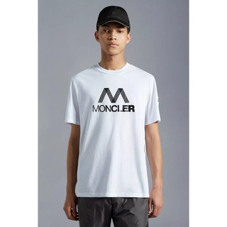 Moncler เสื้อยืดลําลอง คอกลม แขนสั้น พิมพ์ลายโลโก้ สําหรับผู้ชาย