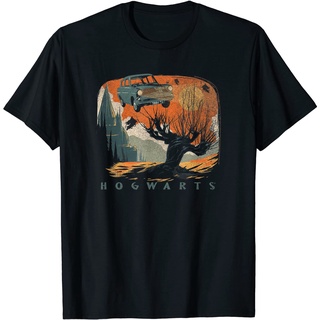 เสื้อยืดวินเทจเสื้อยืด พิมพ์ลายโปสเตอร์ Harry Potter Hogwarts Whomping Willow สําหรับผู้ใหญ่S-4XL