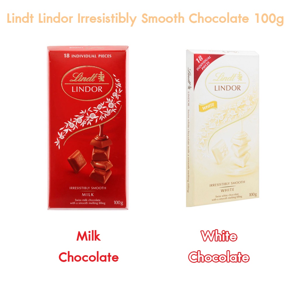 ❤️ไม่แท้คืนเงิน❤️ Lindt Lindor Irresistibly Smooth Chocolate 100g ลินด์ ลินเดอร ช็อกโกแลต