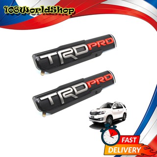 โลโก้ Logo "TRD PRO" สี Silver Red Hilux Fortuner Camry Corolla Toyota 2, 4 ประตู ปี2000-2018