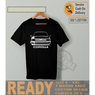 เสื้อยืด พิมพ์ลายรถยนต์ Toyota Corolla DX KE70