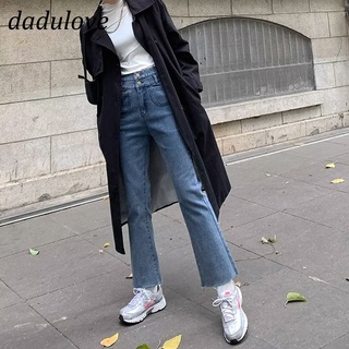 DaDulove💕 New Korean Version Niche Jeans Womens High Waist Reverse Pocket Flared Pants Fashion Womens Clothing