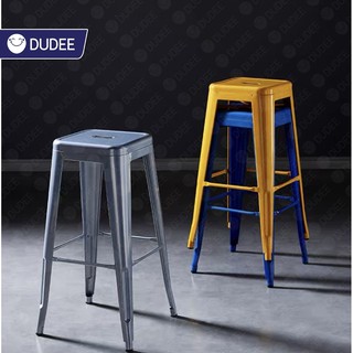 DUUDEE เก้าอี้บาร์เหล็ก บาร์สตูล มีสีสันหลากสีเหมาะสำหรับตกแ…