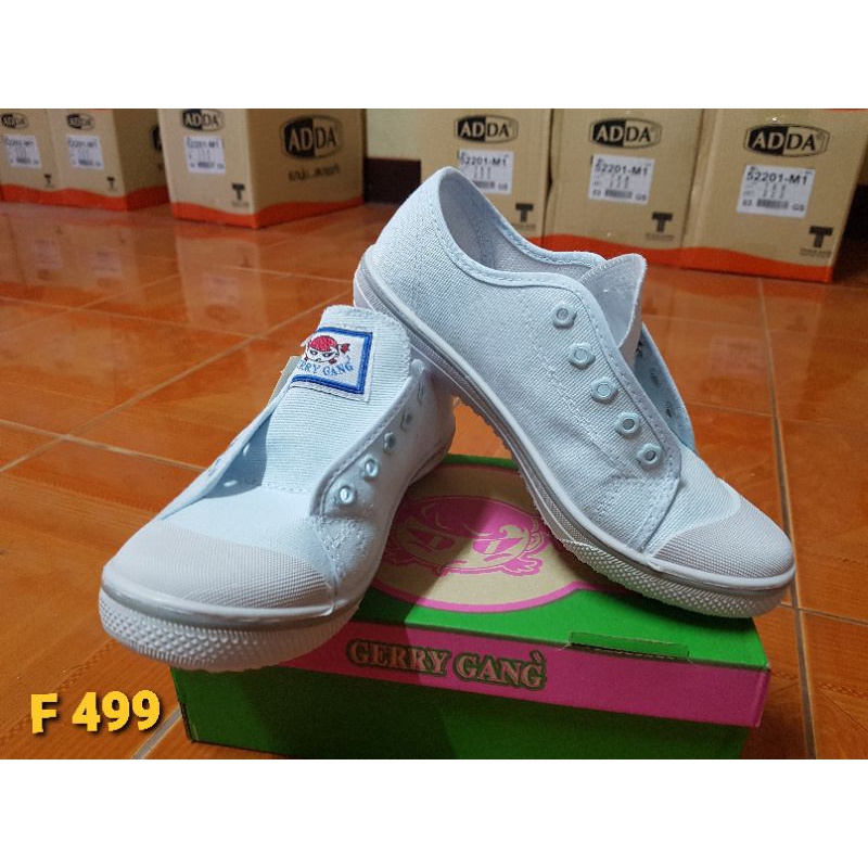 รองเท้านักเรียนหญิง Gerry gang PK888 รองเท้าผ้าใบนักเรียน ผ้าใบผูกเชือก