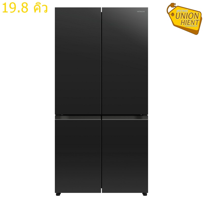 HITACHI ตู้เย็น 4 ประตู (19.8 คิว, สี Glass Clear Black) รุ่น RWB640PTH1 GCK