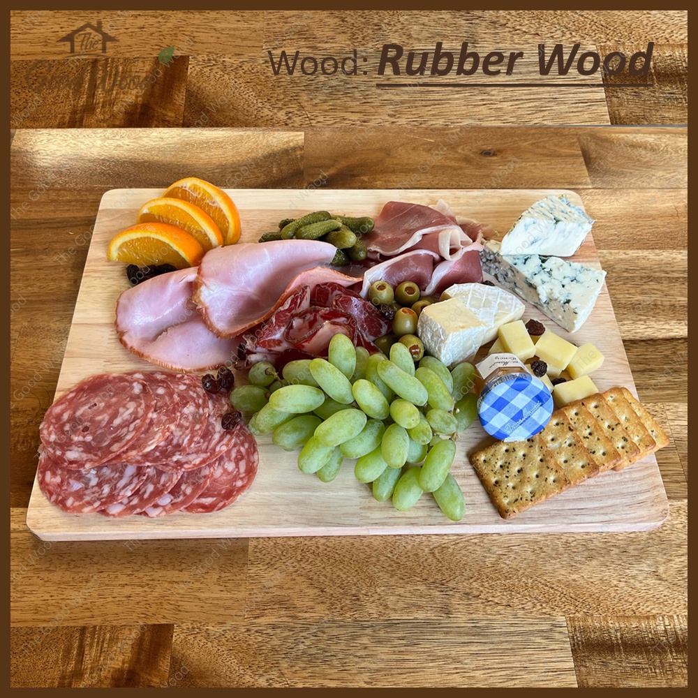 จานไม้จริง ผลิตจากไม้พาราธรรมชาติ 100% ใช้สำหรับวางอาหาร หรือเสิร์ฟอาหาร ตกแต่งห้องครัว ลายสวยงาม - รูปที่ 2