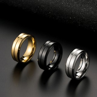 Men Jewelry Titanium Steel Ring trend Smooth and simple  Rings qf031