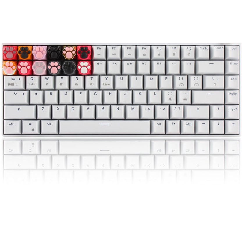 GPlanet Handmade Custom Artisan Keycaps CAT PAW พรีเมียม คีย์แคปแฮนด์เมด Aluminum Alloy และ Silicone สวยๆ(ABS Orange)