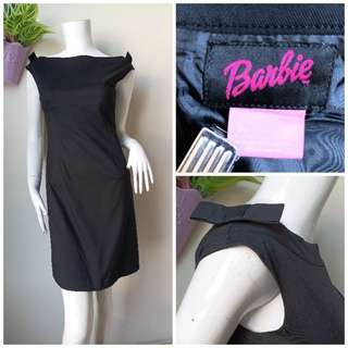 Barbie ชุดเดรส ผ้าคอตตอนยืดนิดหน่อย สีดำ แขนกุด  Size 4 ( M )รอบอก 34 นิ้ว จากญี่ปุ่นค่ะ