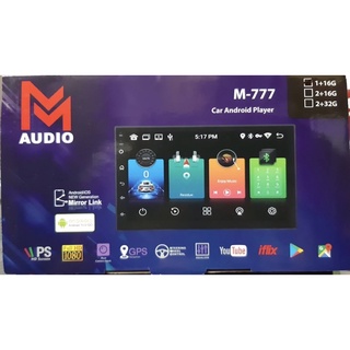 M AUDIO M-777 จอแก้ว 2ดินเครื่องเล่นandroidติดรถยนต์ 7”Ram1; 2 Rom16 Wifi แท้ android V.10 (ไม่เล่นแผ่น)