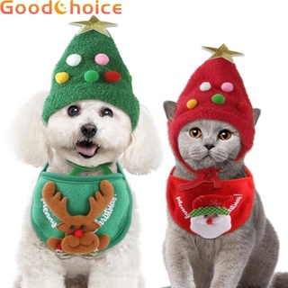 【Good】Pet Christmas Hat Christmas Pet Hat Saliva Towel For Dog Cat All Kinds Of Cats【Ready Stock】