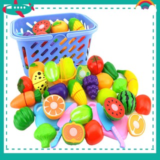 [ซื้อ 1 แถม 1]23 ชิ้น ของเล่น ของเล่นเด็ก ของเล่นผลไม้ ผลไม้ปลอม ผักปลอม Kitchen Toys Kids Learning Toys