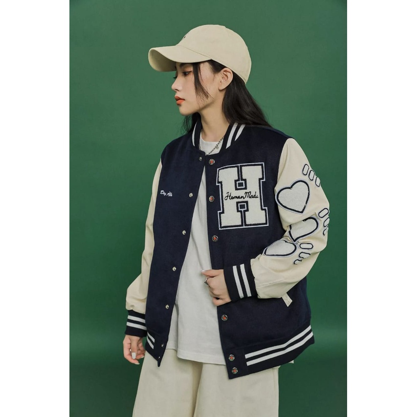 เสื้อสเวตเตอร์ผู้หญิงคุณภาพ - เสื้อแจ็คเก็ตเบสบอล Homan Made