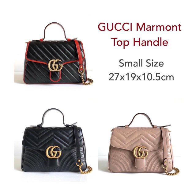 New GUCCI​ marmont​ small​ top​ handle​ bag