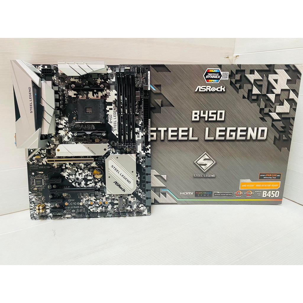 ขายเมนบอร์ดมือสอง asrock steel legend am4 b450