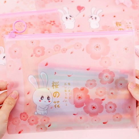 กระเป๋าใส่ของอเนกประสงค์ หนัง PVC ลายกระต่ายสุดคิ้วท์ น่ารักมาก กันน้ำได้ (E-005) - รูปที่ 6