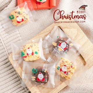 Xmas ถุงซีลขุ่น คละ 4 แบบ สีทอง/minimal แพ็ค 50 ใบ ขนาด 7 x 10 ซม. / Christmas cookie bags