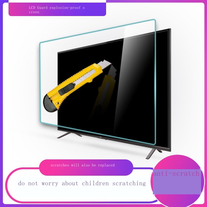 ஐLCD TV screen protector tempered glass film anti-smashing anti ...