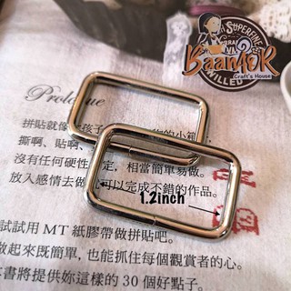 1.2 inch 1 pcs BGN2116a ห่วงเลื่อนสาย ห่วง เหล็ก เหลี่ยม สีเงิน ขนาด 2.4 cm x 3.8 cm เหล็กบาง 2 m