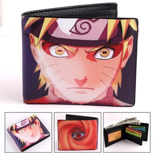 Uzumaki Naruto การ์ตูนสี 3D ย่อหน้าสั้น ๆ กระเป๋าสตางค์หนัง