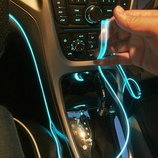 Hot 1m 2m 3m 5m อุปกรณ์ตกแต่งภายในรถยนต์บรรยากาศโคมไฟ EL Cold Light สาย USB DIY ตกแต่ง Dash คอนโซล Auto LED Ambient Light