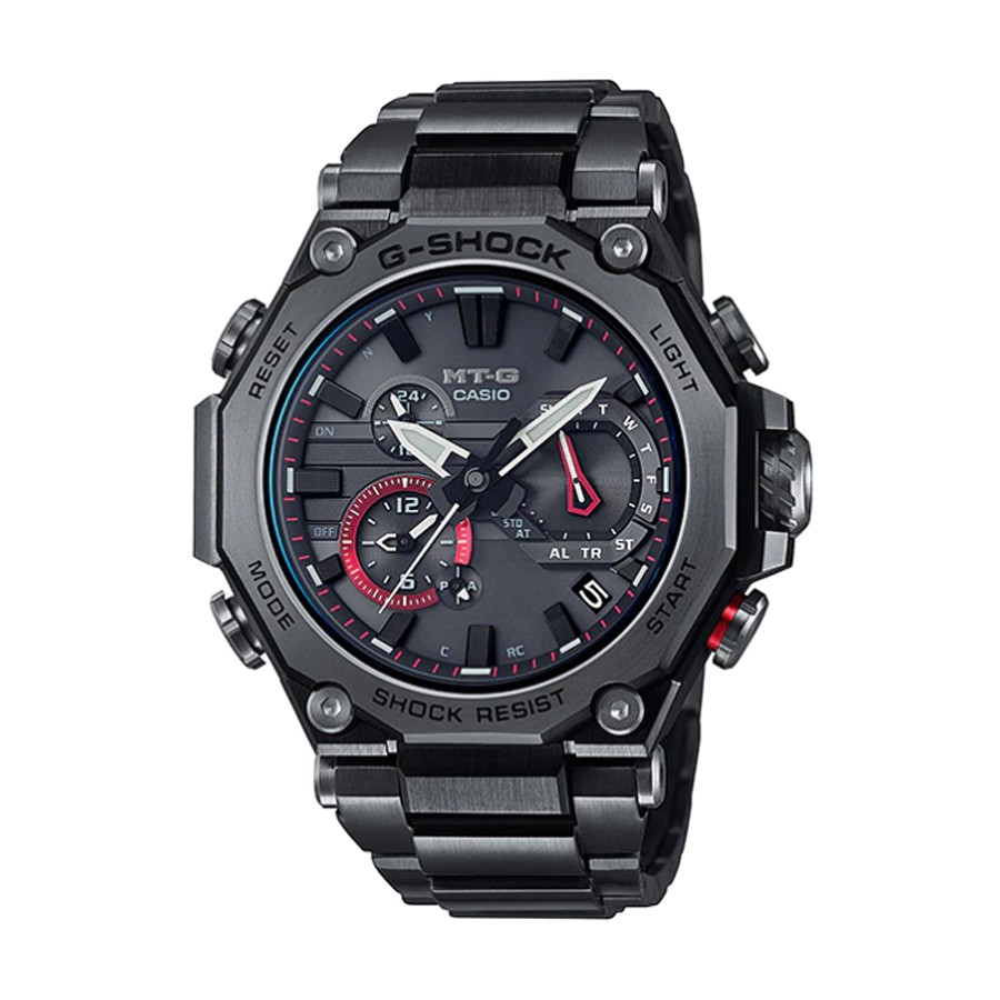 Casio G-Shock นาฬิกาข้อมือผู้ชาย สายสเตนเลสสตีล/เรซิน รุ่น MTG-B2000BDE,MTG-B2000BDE-1,MTG-B2000BDE-1A - สีดำ/แดง