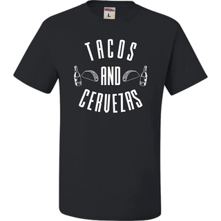 [S-5XL]เสื้อยืด ผ้าฝ้าย แบบนิ่ม พิมพ์ลาย Tacos And Cervezas Mexican สําหรับผู้ชาย