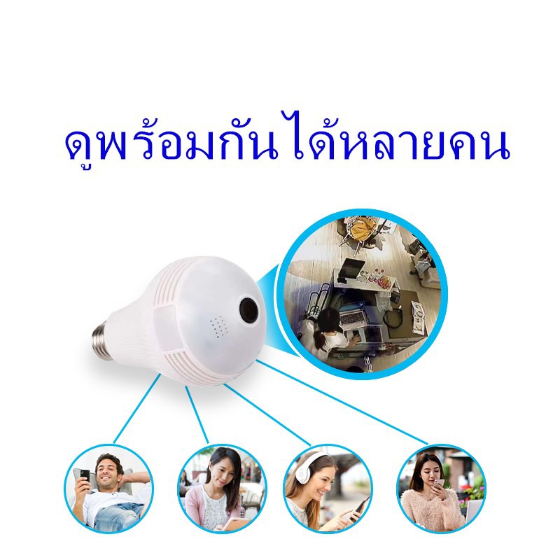 FNKvision กล้องวงจรปิด กล้องหลอดไฟ  ชัดแม้ไม่มีแสงเลยการตรวจสอบ/แสงเครื่อง dual use ull ไร้สาย 2 ล้าน WIFI